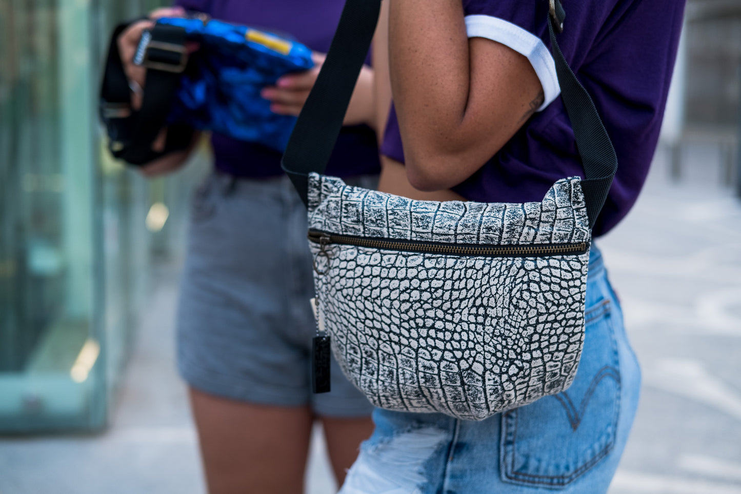 Crocodile print fanny pack