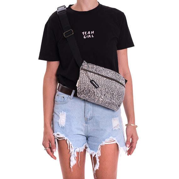 Crocodile print fanny pack