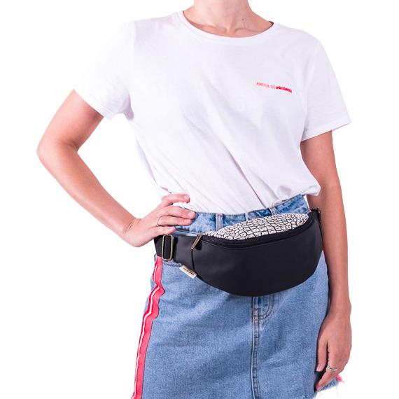 Crocodile and Black Fanny Pack