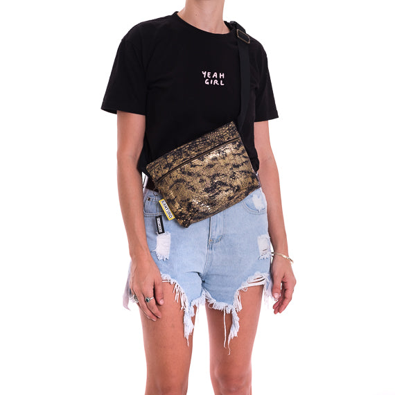 Gold snake fanny pack