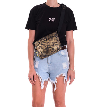 Gold snake fanny pack