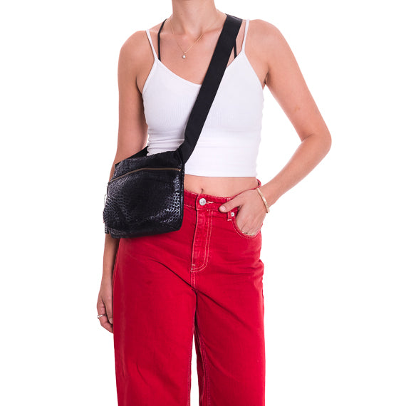 Black Crocodile print  fanny pack